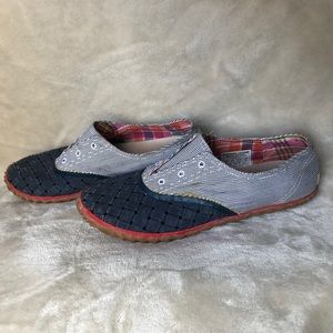 Sorel picnic basket weave canvas slip on shoe